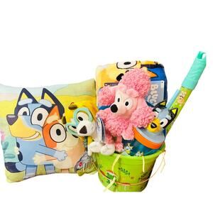 Bluey Easter bundle preschool throw 40 x 50 super soft double sided cloud pillow